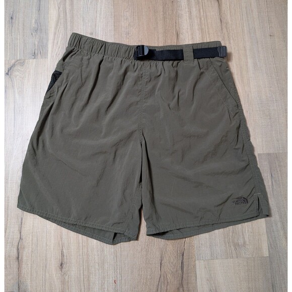 North Face Size M Shorts Utility Water Mesh Lined Green Nylon Outdoor Hybrid - Picture 3 of 12